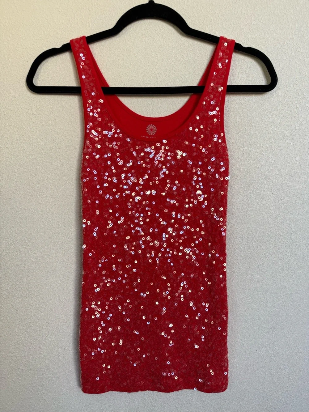 Vintage Old Navy Red Sequin Long Tank Top | Size XS - Picture 2 of 5